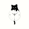 0e8e45ee-bebc-49dc-aba8-b966804feea5 WhimsyCat Acrylic Cartoon Cat Wall Clock